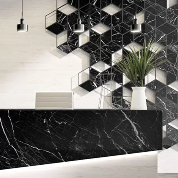 Carrara Negro, Melamina TECNOTABLA - Imagen 2
